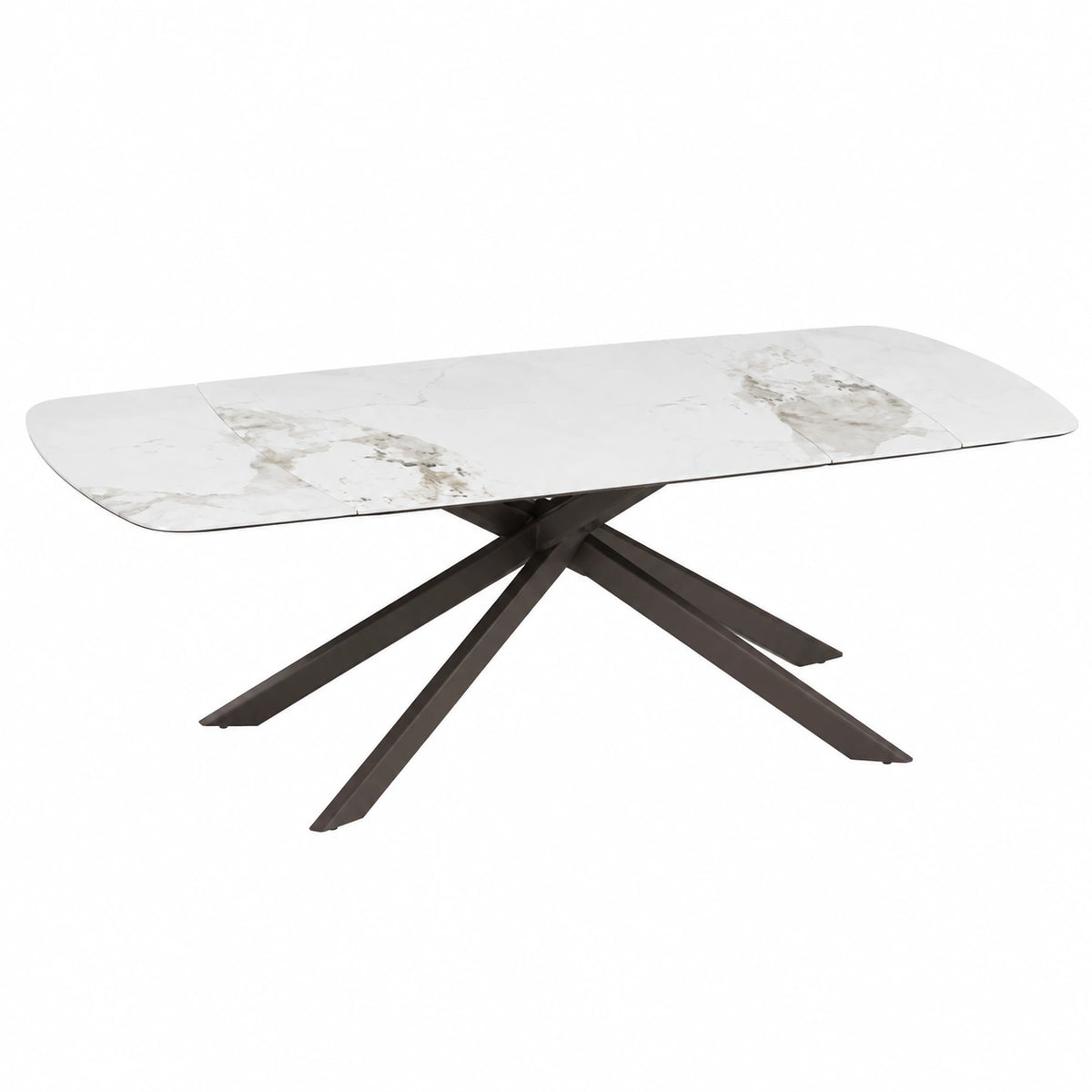 Tavolo Allungabile Cribel Genesi in Gres Porcellanato con Gambe in Metallo Bronzo, Design Moderno per Cucina e Soggiorno, 6-10 Posti