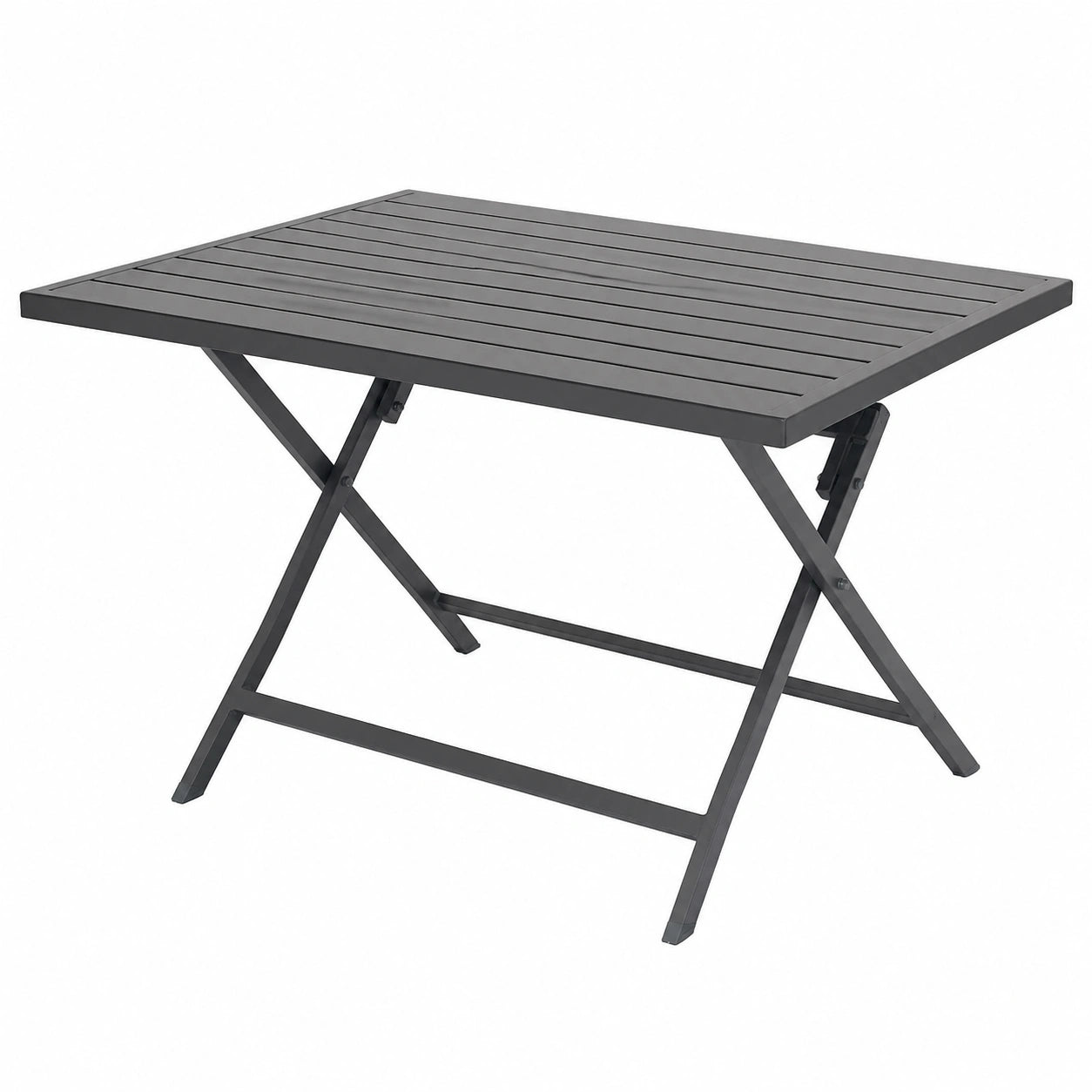 Tavolo da Giardino Pieghevole in Alluminio Salvaspazio per 6 Persone, Colore Taupe