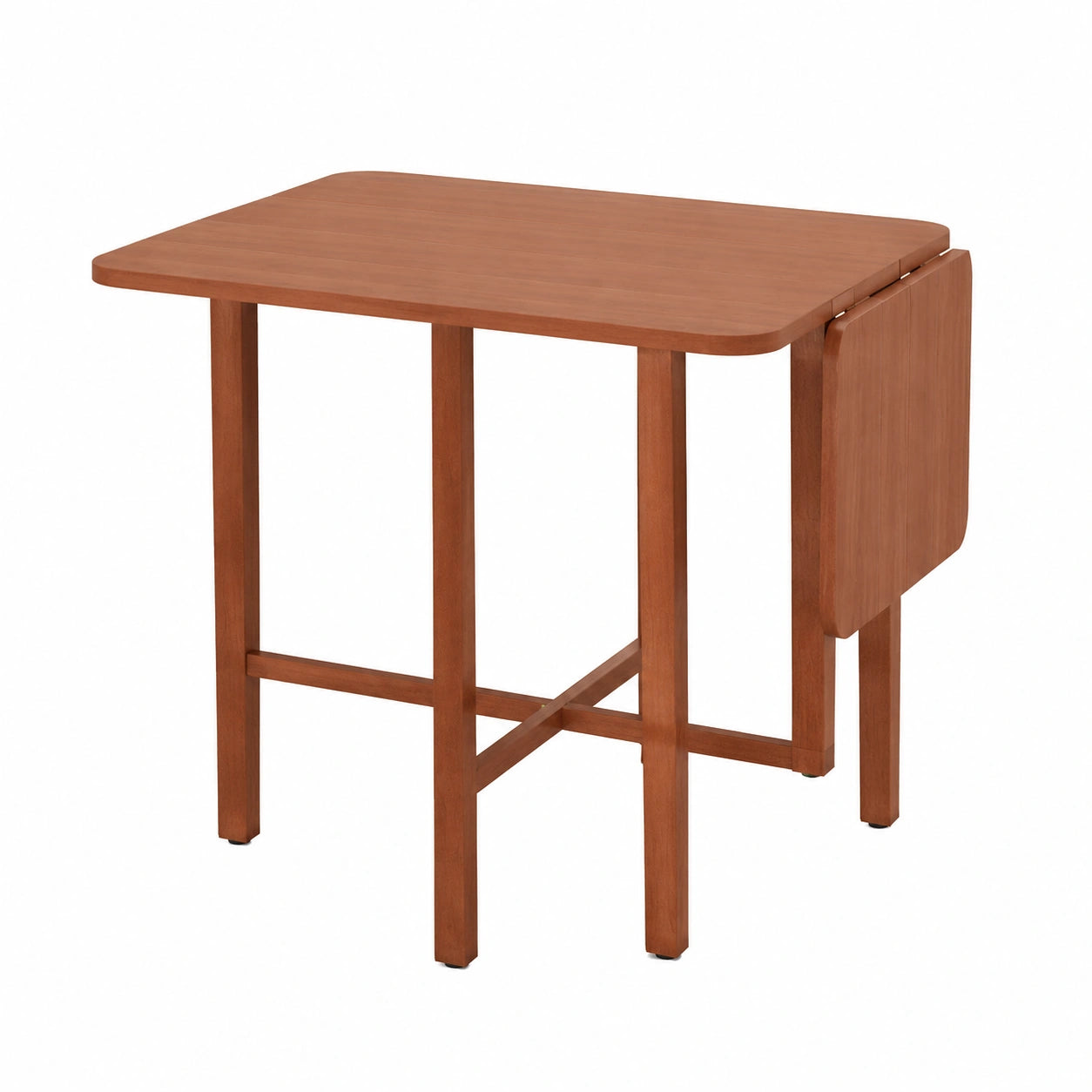 Tavolo Quadrato Salvaspazio 4 Posti con Gambe in Legno Massello, 90x90cm, Pieghevole Moderno, Colore Marrone