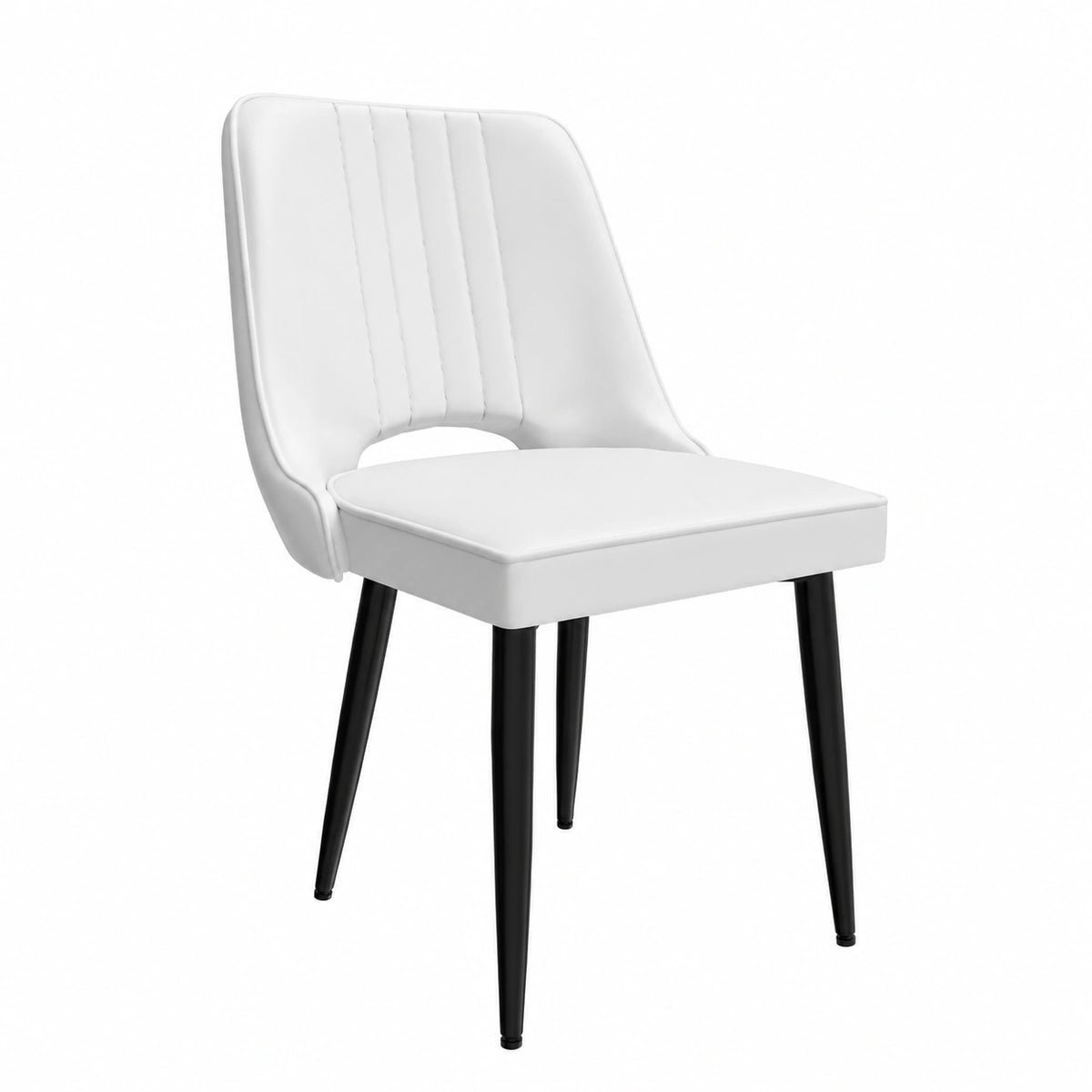 Set di 4 Sedie Moderne in Similpelle per Sala da Pranzo e Cucina, Colore Bianco