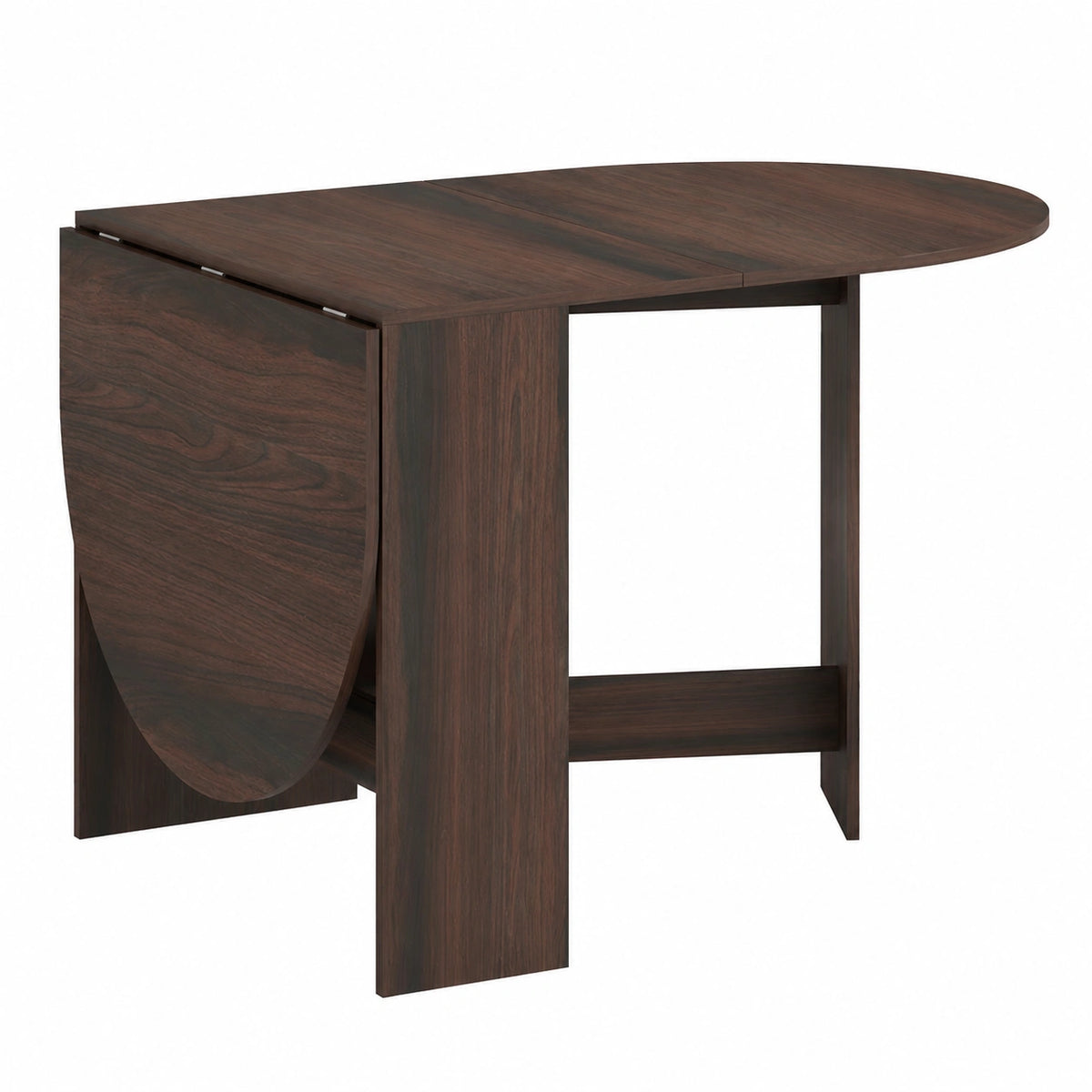 Tavolo Pieghevole HOMCOM Ovale per 6 Persone, Scrivania Salvaspazio con 2 Ribalte, Cucina e Ufficio, 163x80x75 cm, Marrone