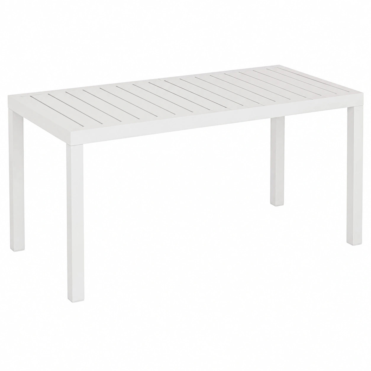Tavolo Extensibile Alamos Bianco in Alluminio, 10 Posti, 200/300 x 100 x 75 cm