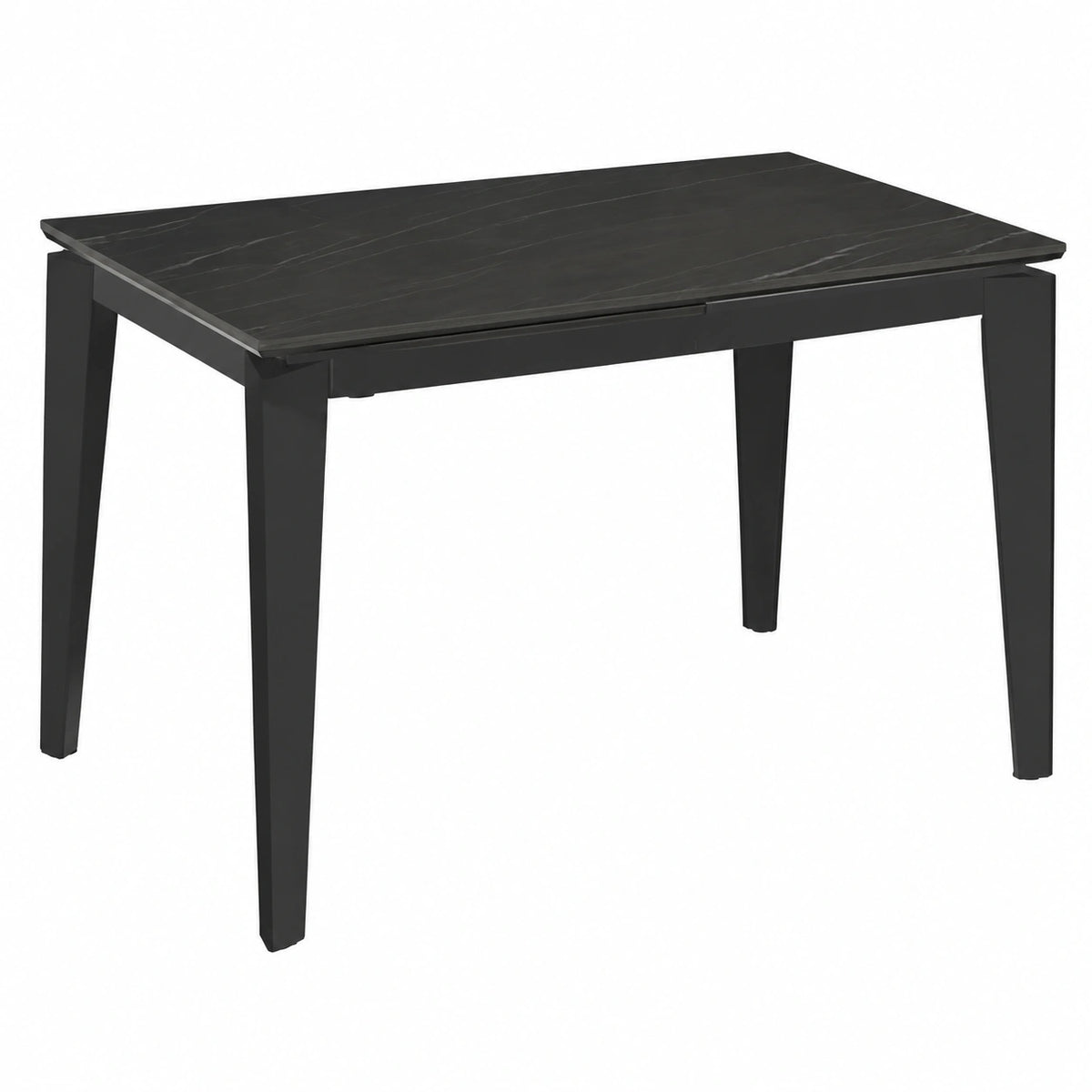 Tavolo Allungabile Moderno Fast in Ceramica e Vetro Temperato, Marmo Nero Portoro