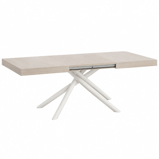 Tavolo Allungabile Carole Olmo Perla con Gambe Incrociate, Made in Italy