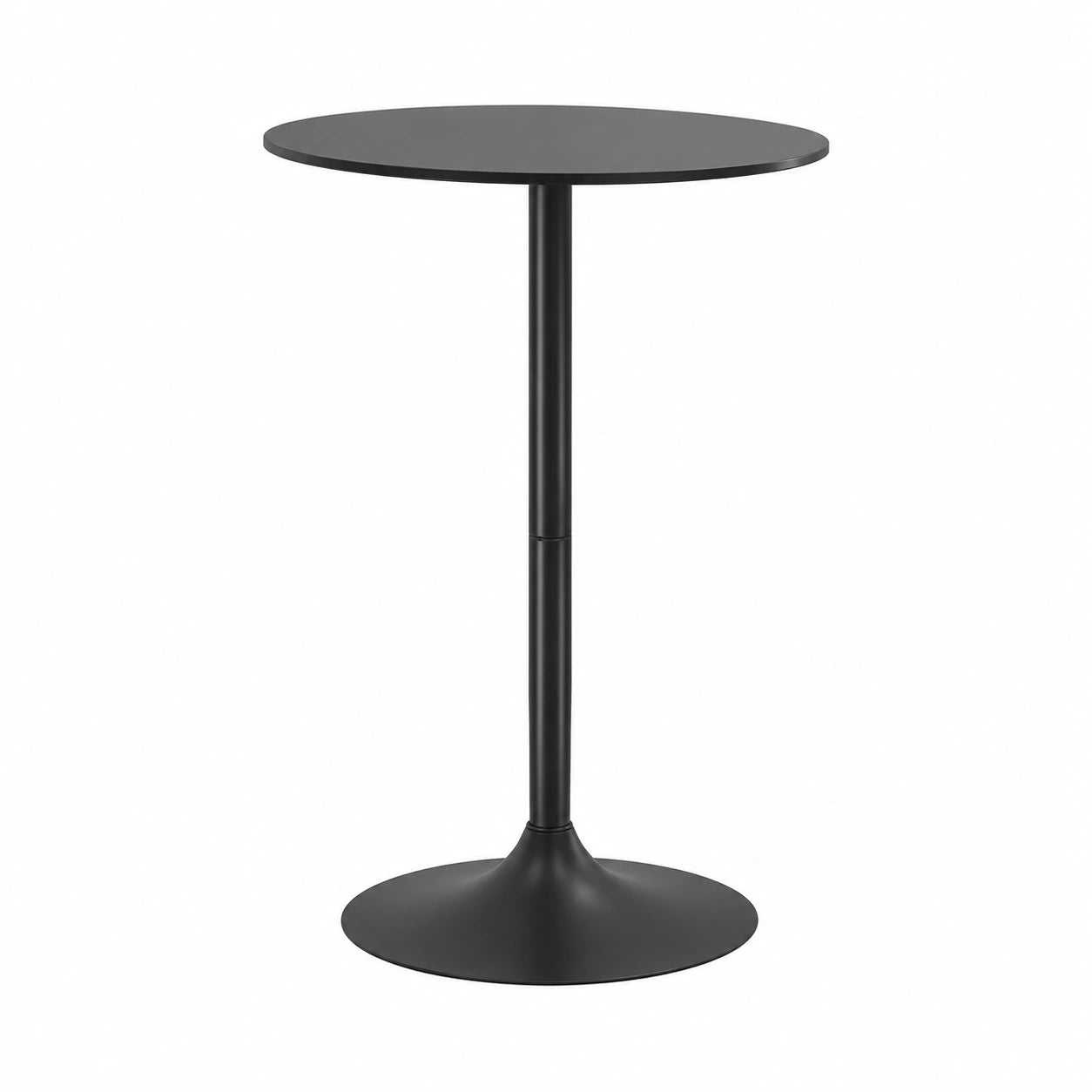Tavolo Alto da Bar Ø70x102 cm HOMCOM, Salvaspazio con Struttura in Acciaio, Design Moderno, Nero