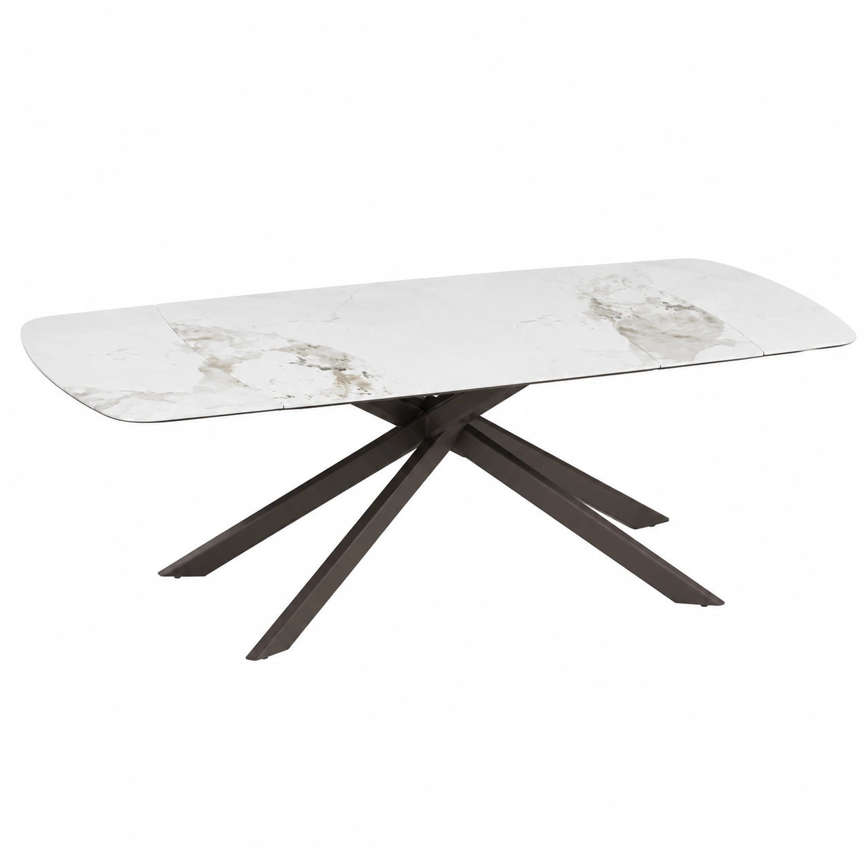 Tavolo Allungabile Cribel Genesi in Gres Porcellanato con Gambe in Metallo Bronzo, Design Moderno per Cucina e Soggiorno, 6-10 Posti