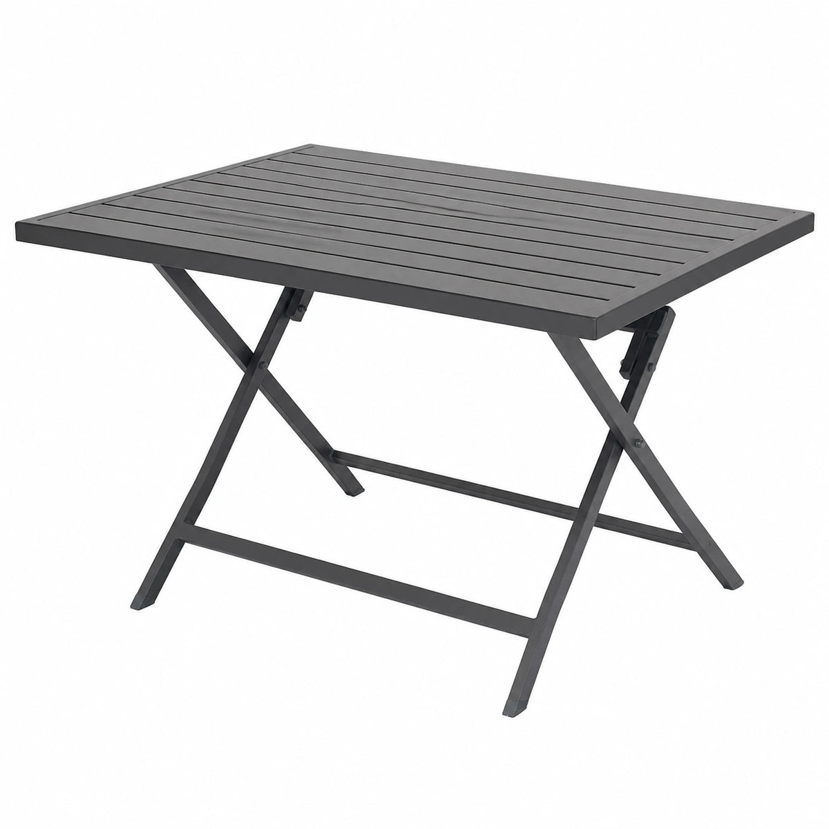 Tavolo da Giardino Pieghevole in Alluminio Salvaspazio per 6 Persone, Colore Taupe
