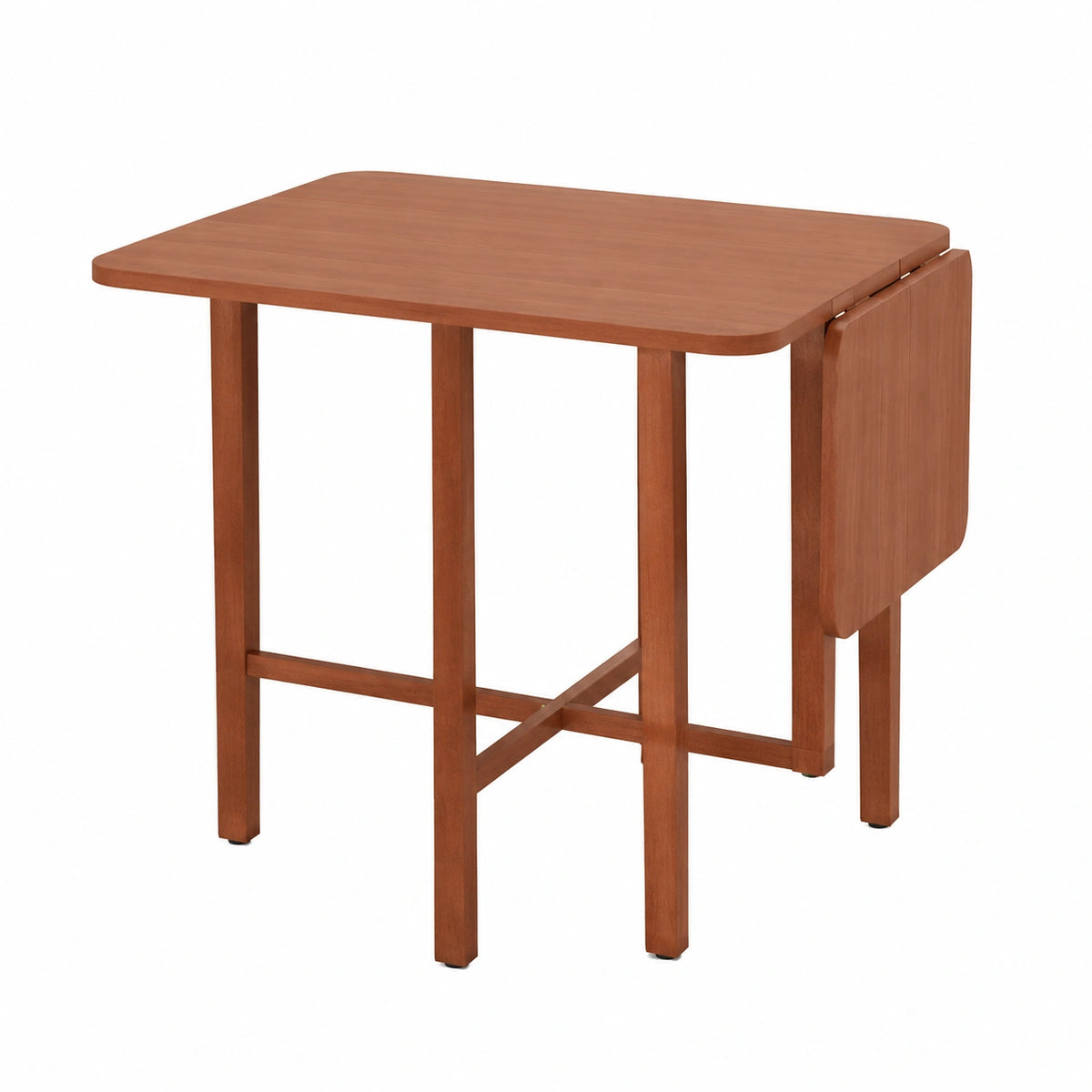 Tavolo Quadrato Salvaspazio 4 Posti con Gambe in Legno Massello, 90x90cm, Pieghevole Moderno, Colore Marrone