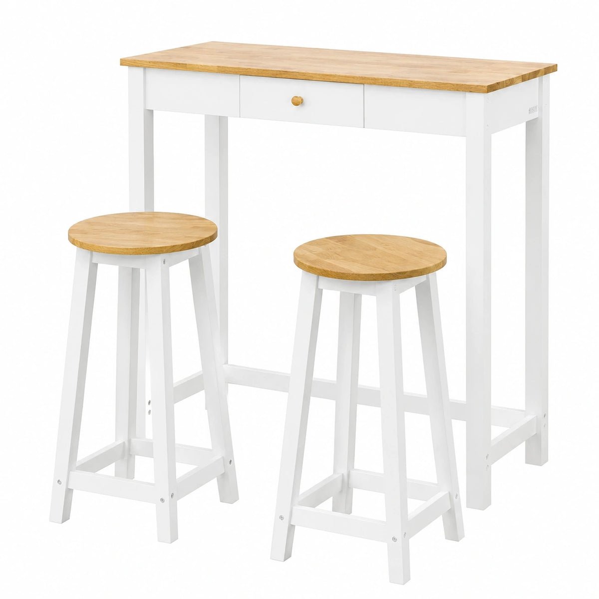 Set Tavolo Alto da Bar con Sgabelli, Design Industriale Moderno, Ideale per Cucina e Balcone