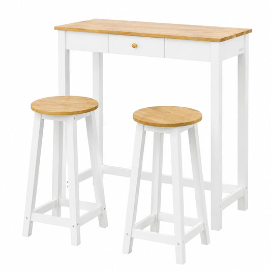 Set Tavolo Alto da Bar con Sgabelli, Design Industriale Moderno, Ideale per Cucina e Balcone