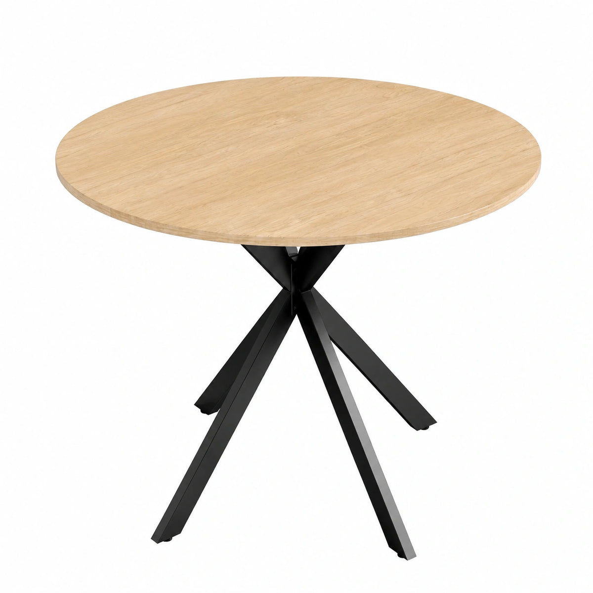 HOMCOM Tavolo Rotondo Ø80 cm in Stile Industriale, Piano Effetto Legno e Gambe in Acciaio, per 2-4 Persone