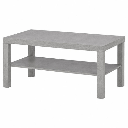 Tavolino da Salotto Effetto Cemento con Ripiano, 45x90x55 cm, Grigio